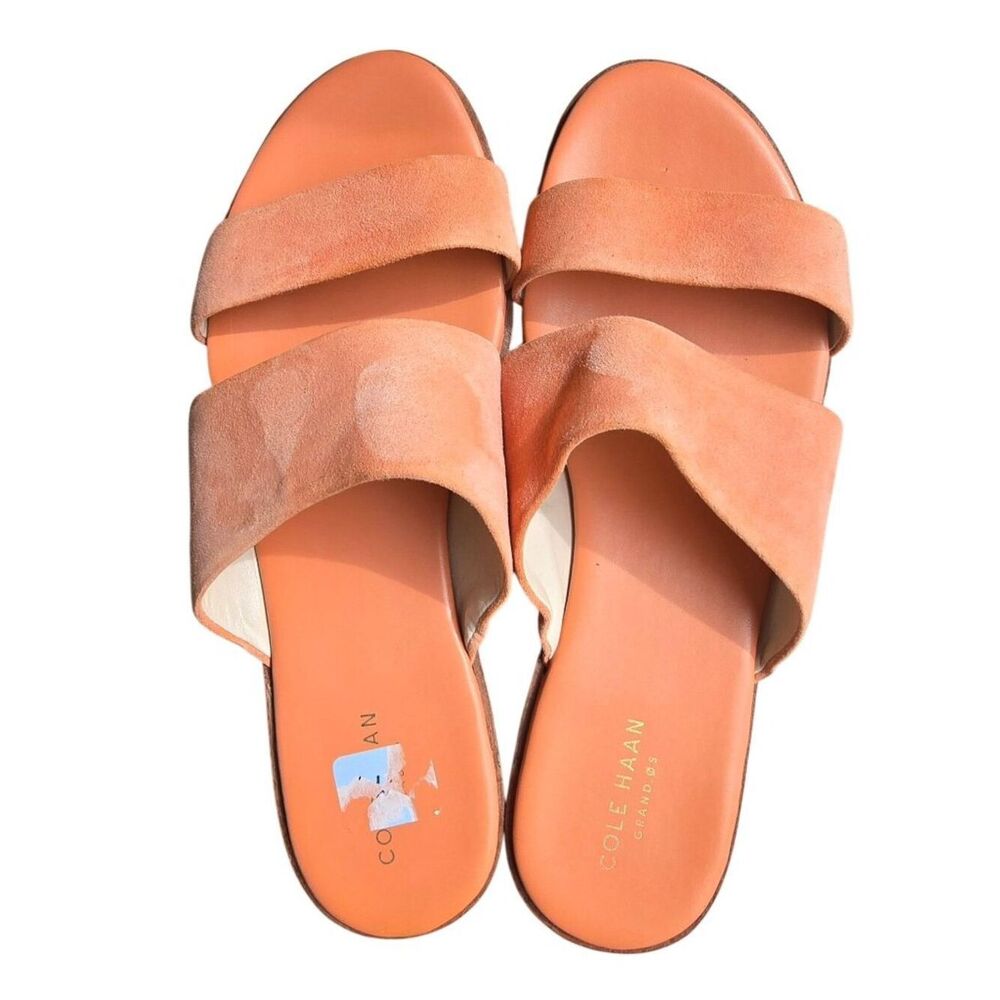 Cole Haan Grand.OS Coral Suede Slides Women’s Size 8B Stylish Slip-Ons